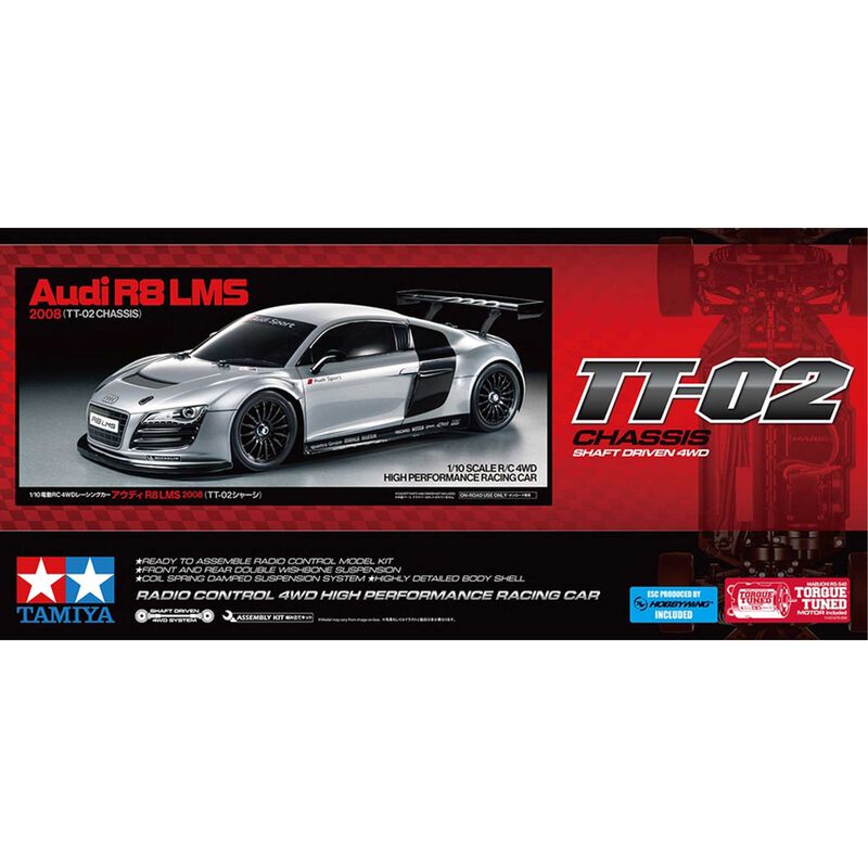 Tamiya 1/10 2008 Audi R8 LMS TT-02 4x4 Touring Car Kit Horizon Hobby
