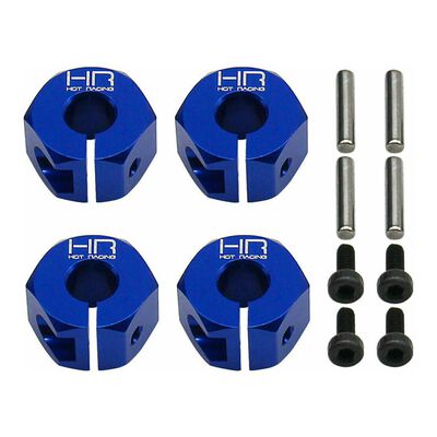Aluminum 12mm Hex Set, 1/10 Traxxas Mini Maxx, Blue Aluminum 12mm Hex Set, 1/10 Traxxas Mini Maxx, Blue
