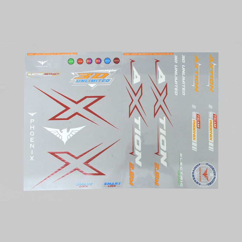 Phoenix Model Decals  for AXTION 2.8M JET Yellow