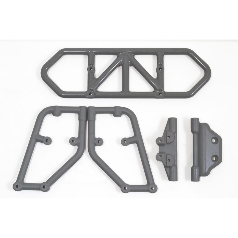RPM Rear Bumper Set, Grey, 1/10 Traxxas Slash 4x4