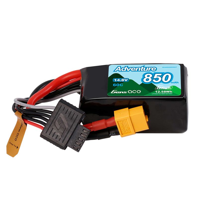 14.8V 850mAh 4S 60C G-Tech LiPo Battery: XT60