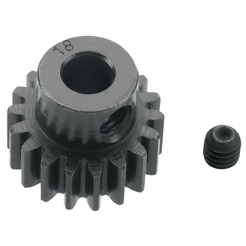 Extra Hard 18 Tooth Blackened Steel 32p Pinion, 5mm