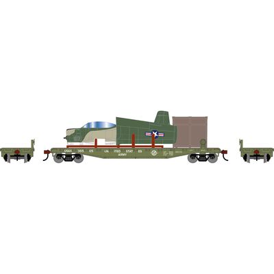 HO ATH 50' Flat Car w/T-28B Trojan Airplane, Flat Car- USAX #39505; Airplane- Camouflage N51705 HO ATH 50' Flat Car w/T-28B Trojan Airplane, Flat Car- USAX #39505; Airplane- Camouflage N51705