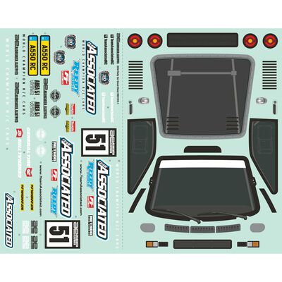 A550 Decal Sheet, 1/10 Team Associated Apex2 Sport A550 Decal Sheet, 1/10 Team Associated Apex2 Sport