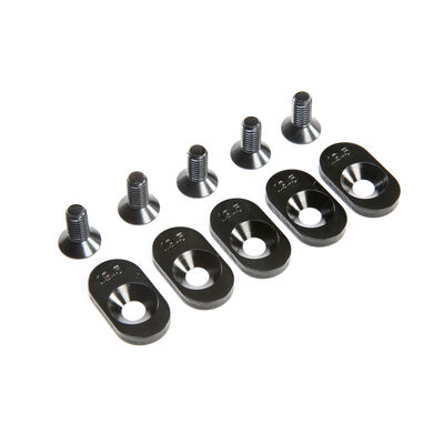 Engine Mount Insert and Screws 19.5T, Black (5): 5ive-T 2.0 (fits 62T spur) Engine Mount Insert and Screws 19.5T, Black (5): 5ive-T 2.0 (fits 62T spur)