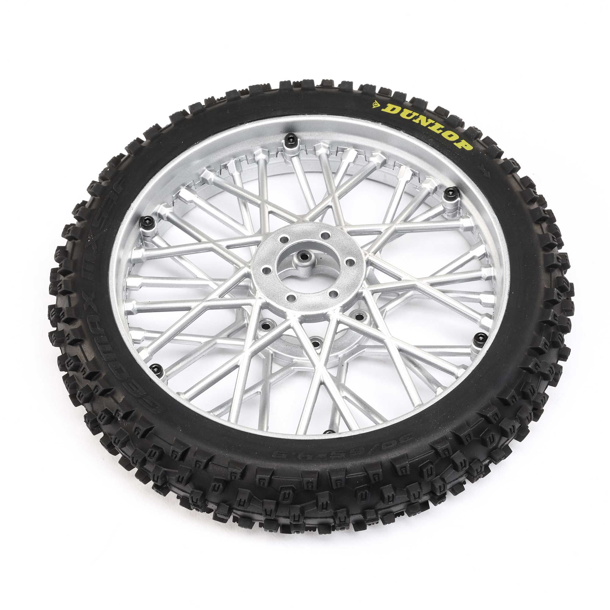 Losi Dunlop MX53 Front Tire Mounted, Chrome: Promoto-MX | Horizon