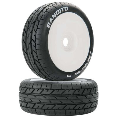 Bandito 1/8 C3 Mounted Buggy Tires, White (2) Bandito 1/8 C3 Mounted Buggy Tires, White (2)