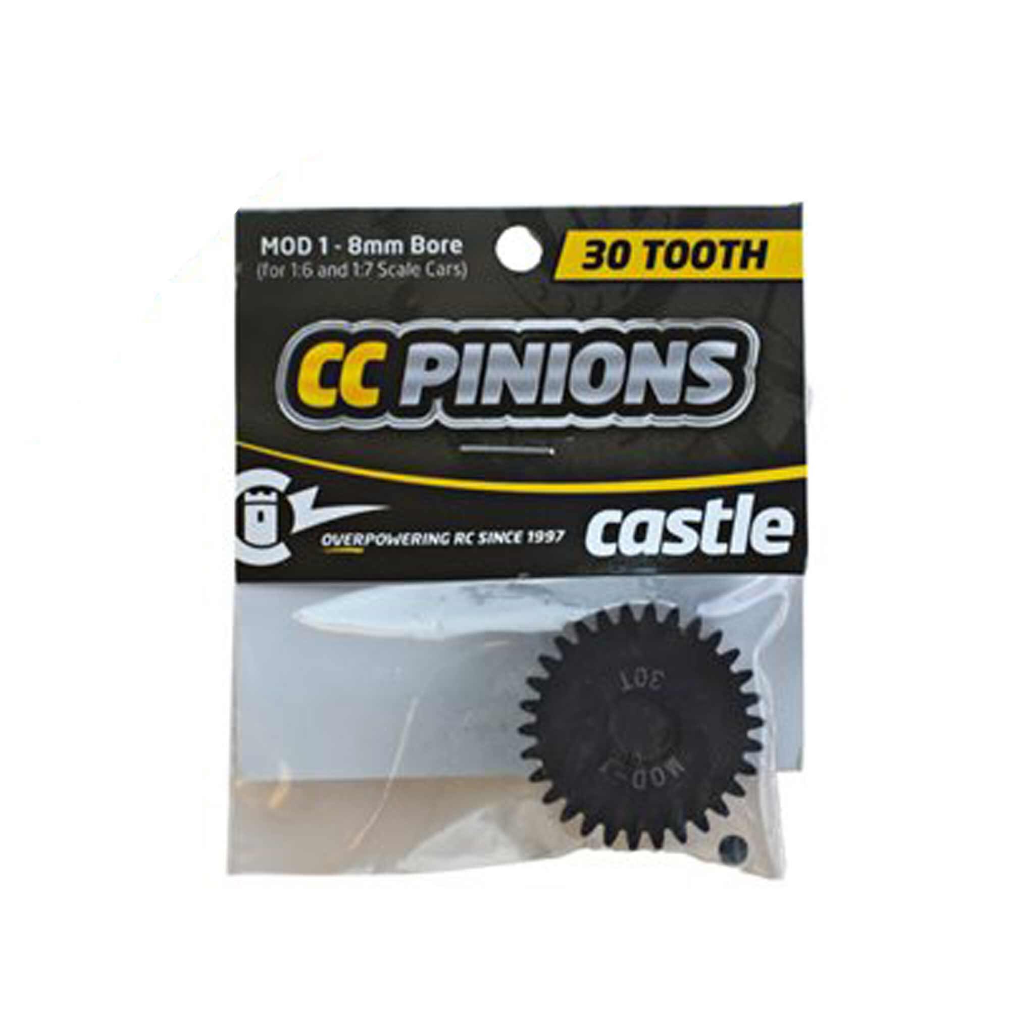 Castle Creations Pinion Gear, 30T MOD 1, 8mm Shaft | Horizon Hobby