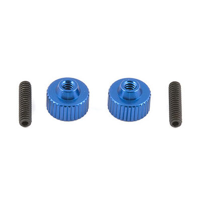 Factory Team Battery Strap Thumbscrews, 1/10 Team Associated SC10 (2) Factory Team Battery Strap Thumbscrews, 1/10 Team Associated SC10 (2)