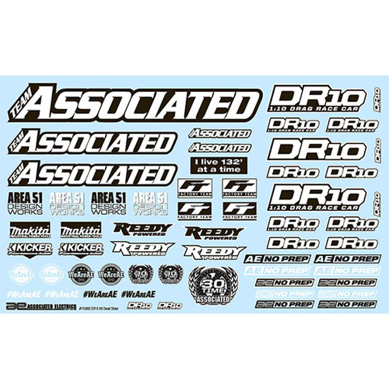 Decal Sheet, 1/10 Team Associated DR10