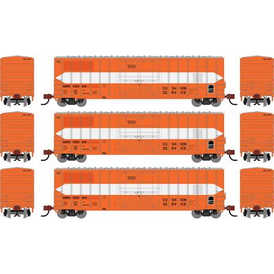 N ATH 50' FMC 5327 12' Plug Door Box Car, GBW #10063/10082/10094 (3) N ATH 50' FMC 5327 12' Plug Door Box Car, GBW #10063/10082/10094 (3)