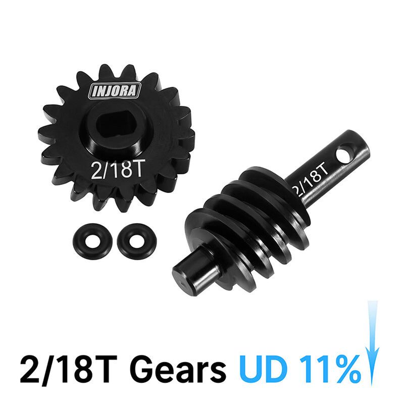 INJORA Steel 2/18T 23% Underdrive Helical Differential Gear Set, 1/24 Axial SCX24