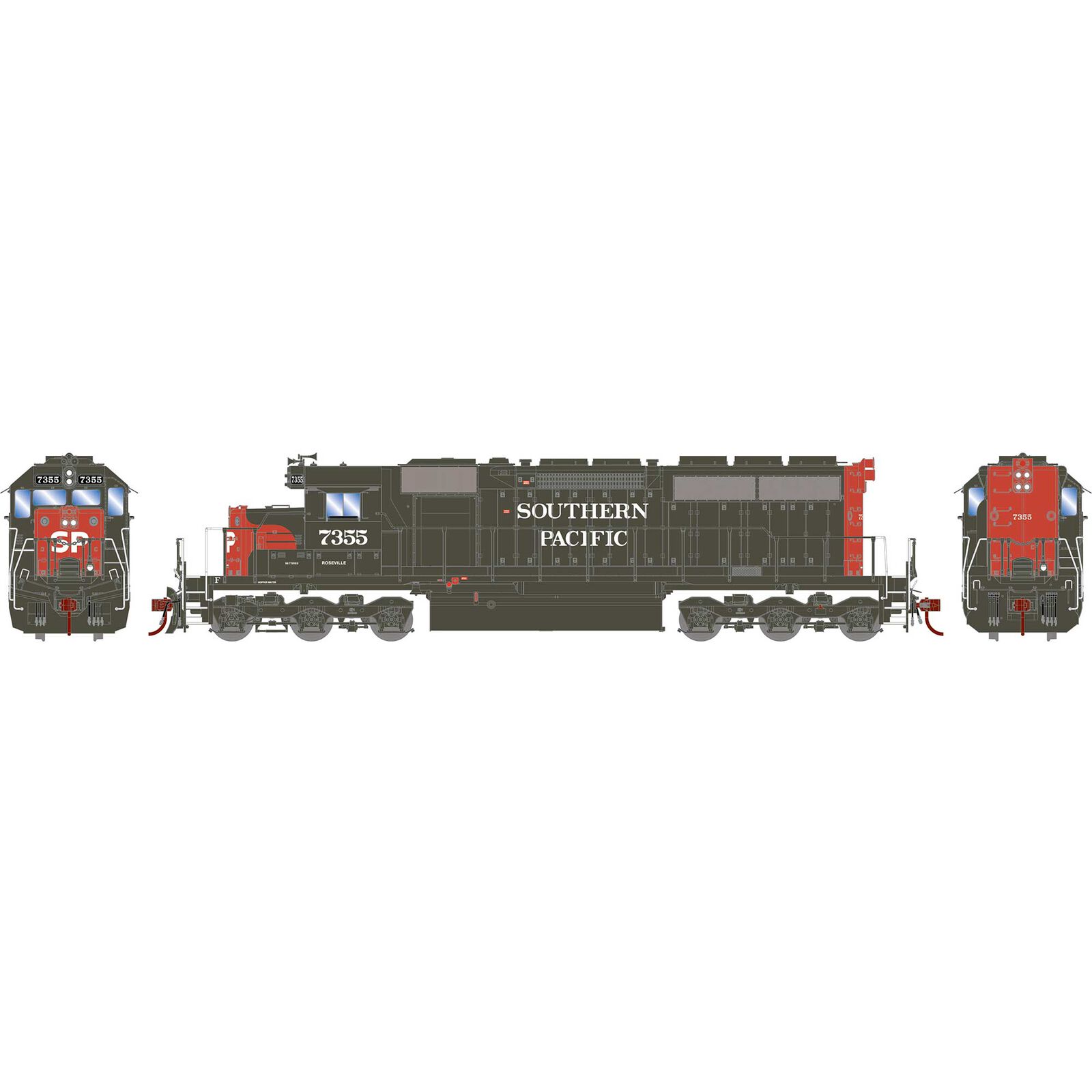 HO SD40R Locomotive, Southern Pacific #7355