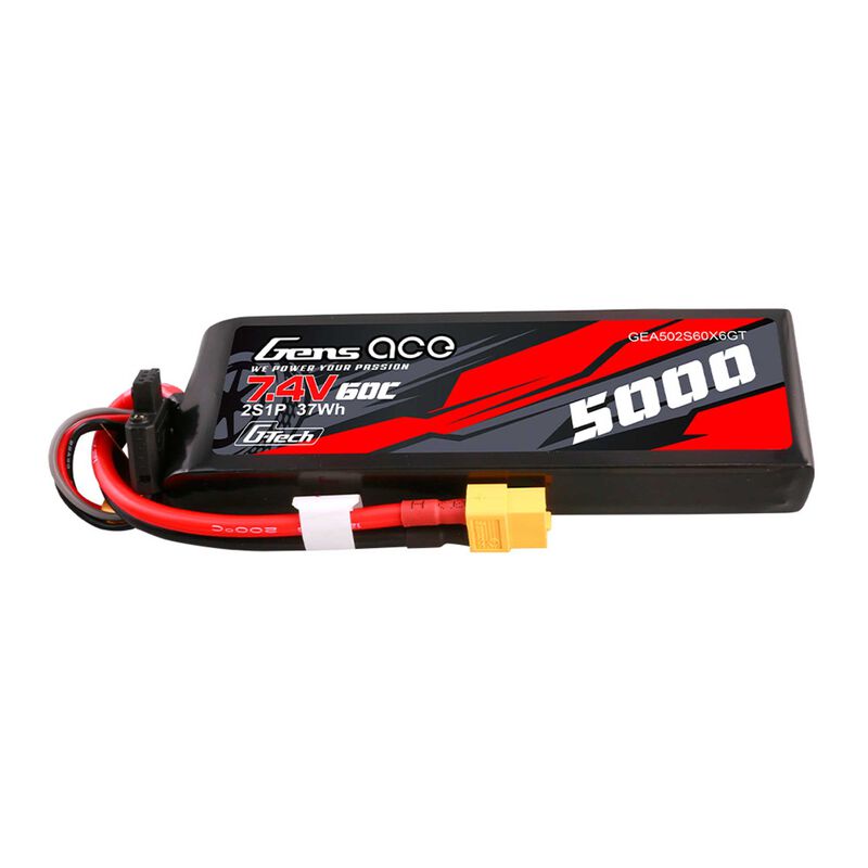 7.4V 5000mAh 2S 60C G-Tech LiPo Battery: XT60