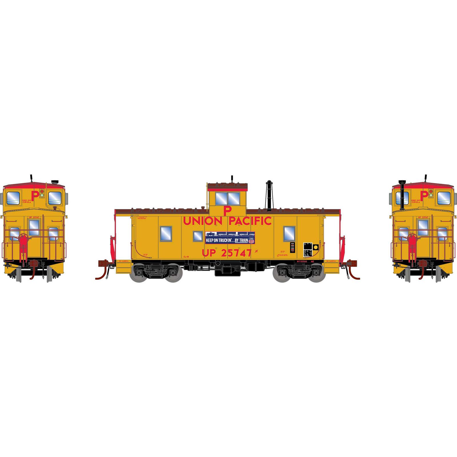 HO ICC Caboose CA-10 with Lights & Sound, UP #25747