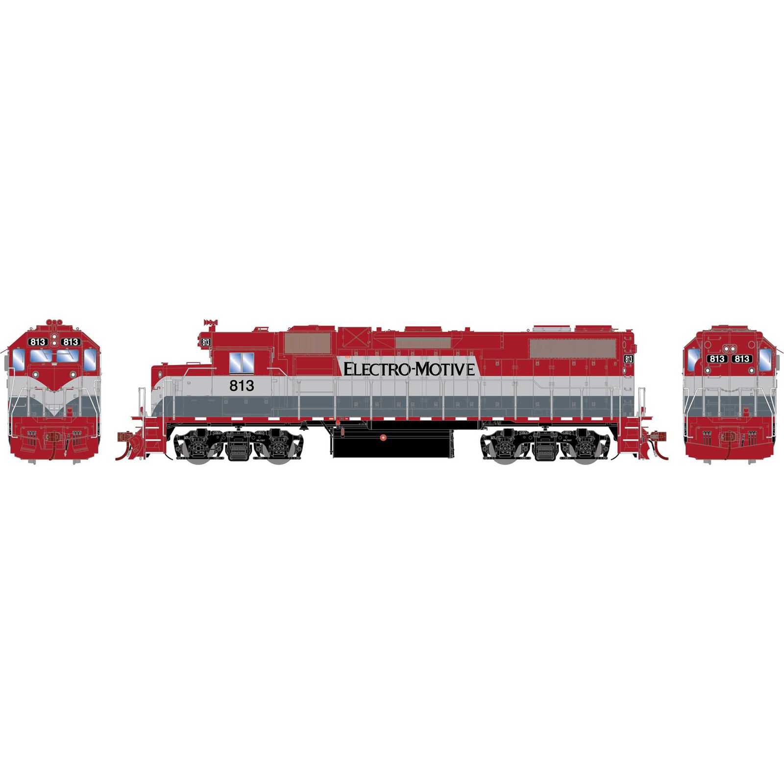 HO GP38-2 Locomotive with DCC & Sound, EMD Lease #813