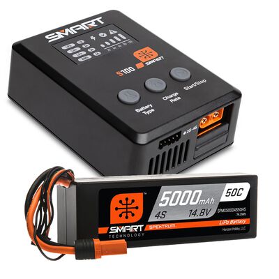 Smart Powerstage Surface Bundle: 5000mAh 4S 50C LiPo Battery (IC5) / 100W S100 Charger Smart Powerstage Surface Bundle: 5000mAh 4S 50C LiPo Battery (IC5) / 100W S100 Charger