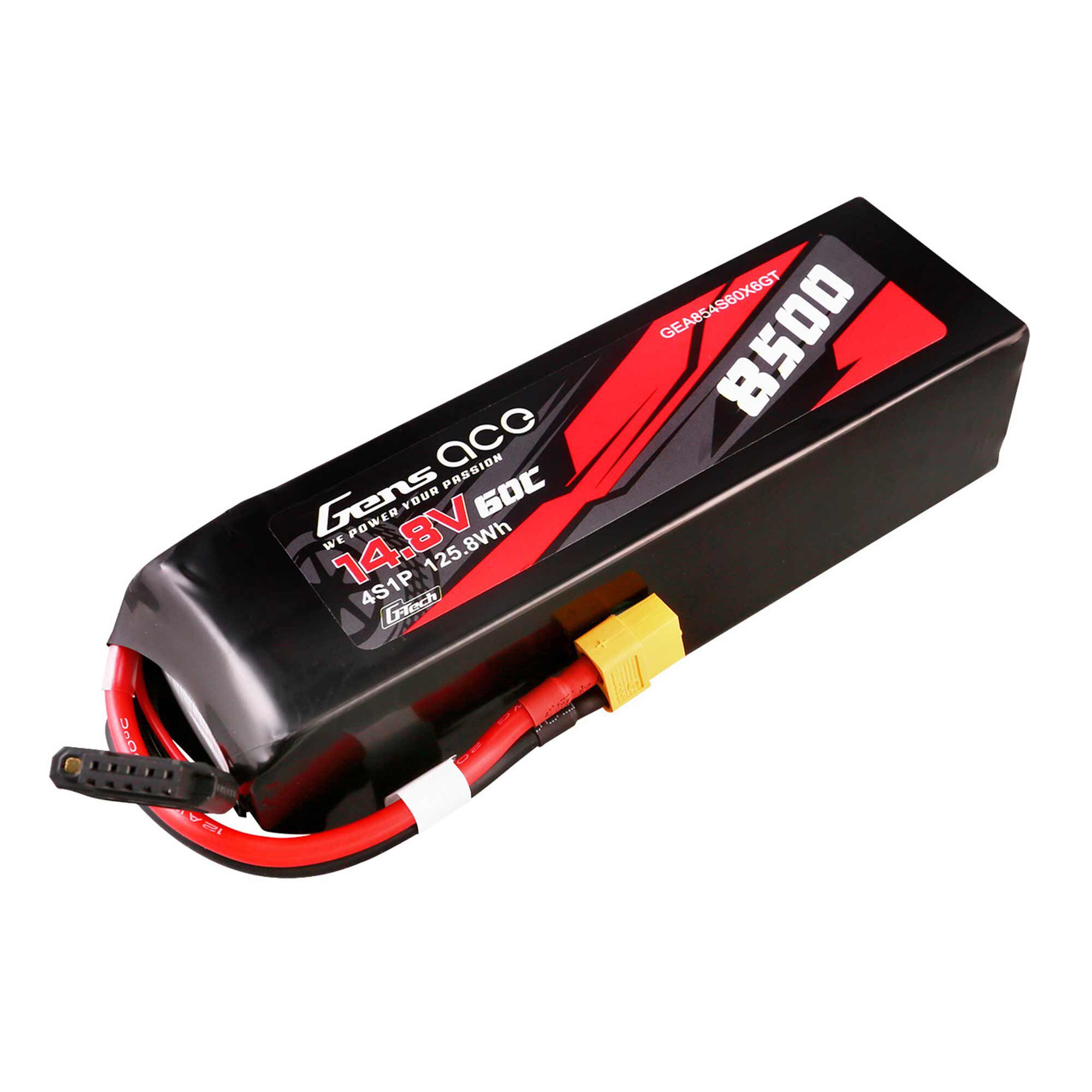 Gens ace 14.8V 8500mAh 4S 60C G-Tech Smart Lipo Battery: XT60