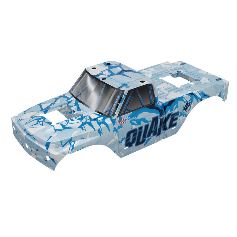 ARRMA 1/8 QUAKE 4S Brushless Clipless Painted Decaled Trimmed Body, White/Blue