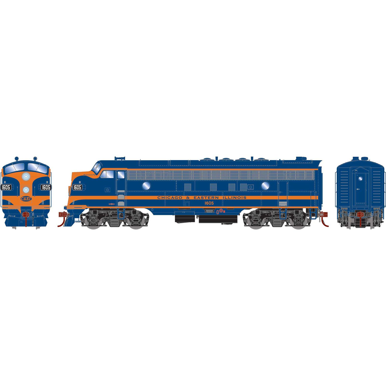 HO FP7 Locomotive, C&EI #1605
