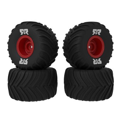 dBoots Chevron MT Tire Set Glued, Red (2 Pairs): GROM dBoots Chevron MT Tire Set Glued, Red (2 Pairs): GROM