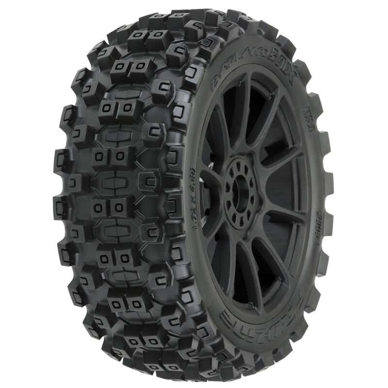 1/8 Badlands MX M2 Fr/Rr Buggy Tires Mounted 17mm Black Mach 10 (2)