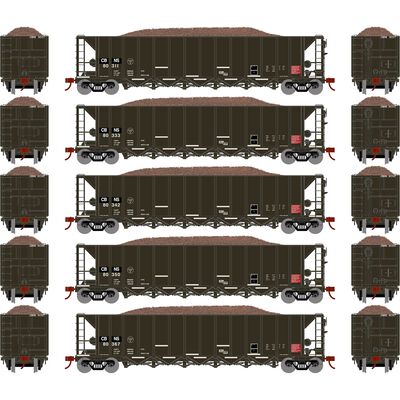 HO RTR 5-Bay Rapid Discharge Hopper CBNS (5) HO RTR 5-Bay Rapid Discharge Hopper CBNS (5)