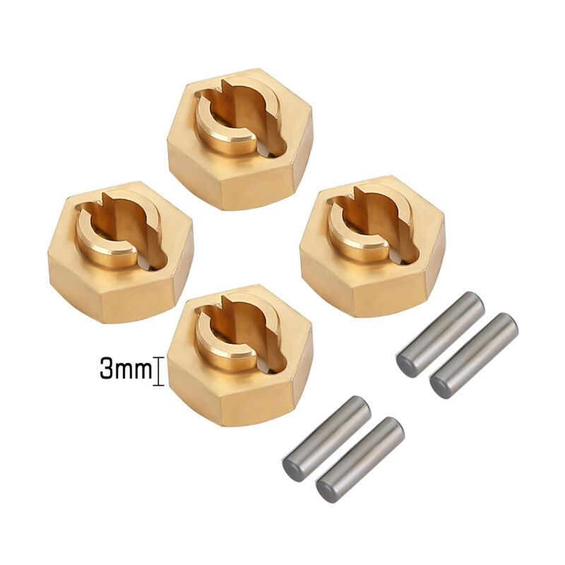 INJORA Brass 3mm Wheel Hexes, 1/24 Axial SCX24 (4)