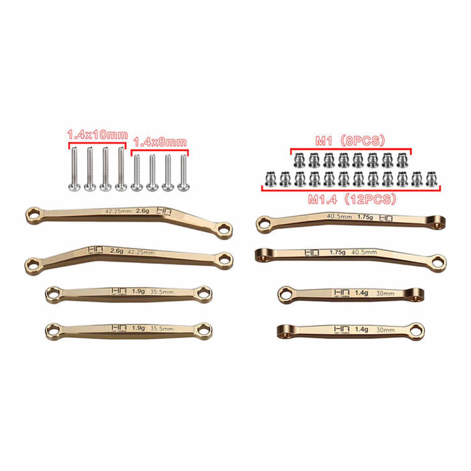Hot Racing Hot Racing Brass No-Flex Link Set, 1/30 Axial SCX30