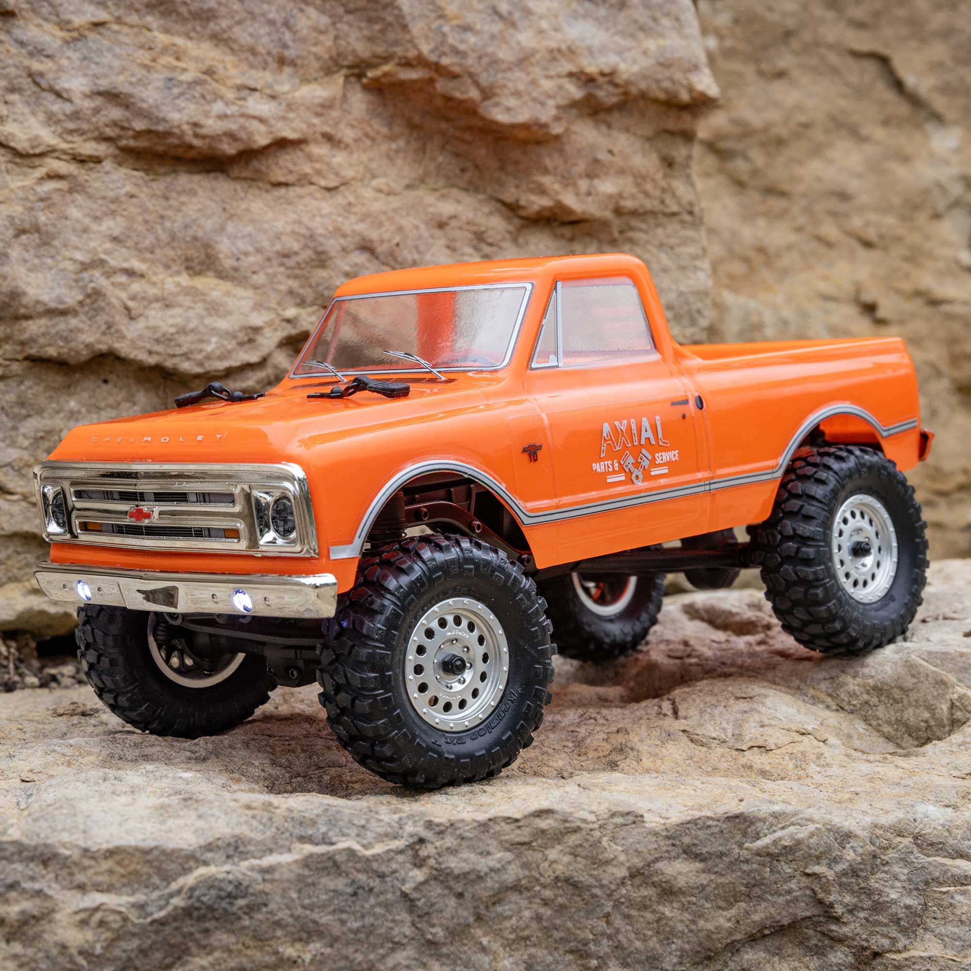 1/24 SCX24 1967 Chevrolet C10 4X4 RTR Brushed Rock Crawler (Battery &  Charger Included), Orange