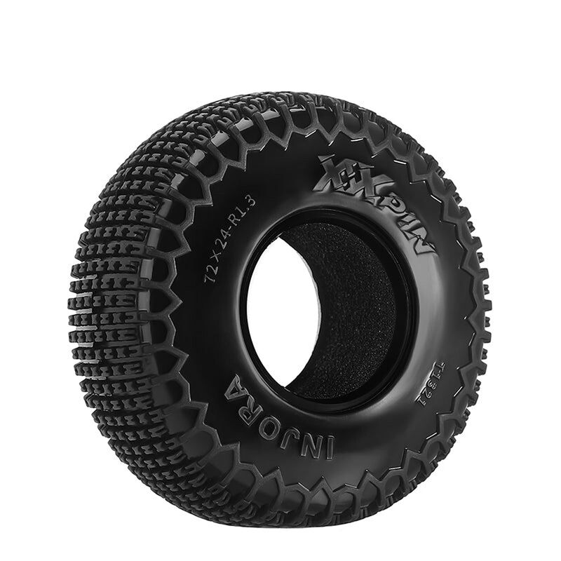 INJORA 1/18 XHX Pin Front/Rear 1.3" Rock Crawler Tires & Inserts (4)