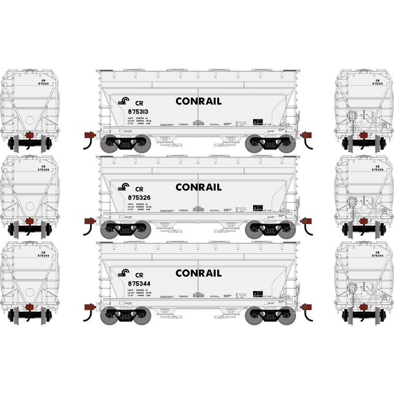 HO ATH ACF 2970 Covered Hopper, CR #876313/876326/876344 (3)