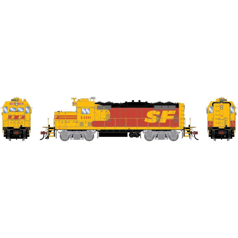 Athearn Genesis HO GEN GP7u Locomotive, ATSF 'Kodachrome' #1316