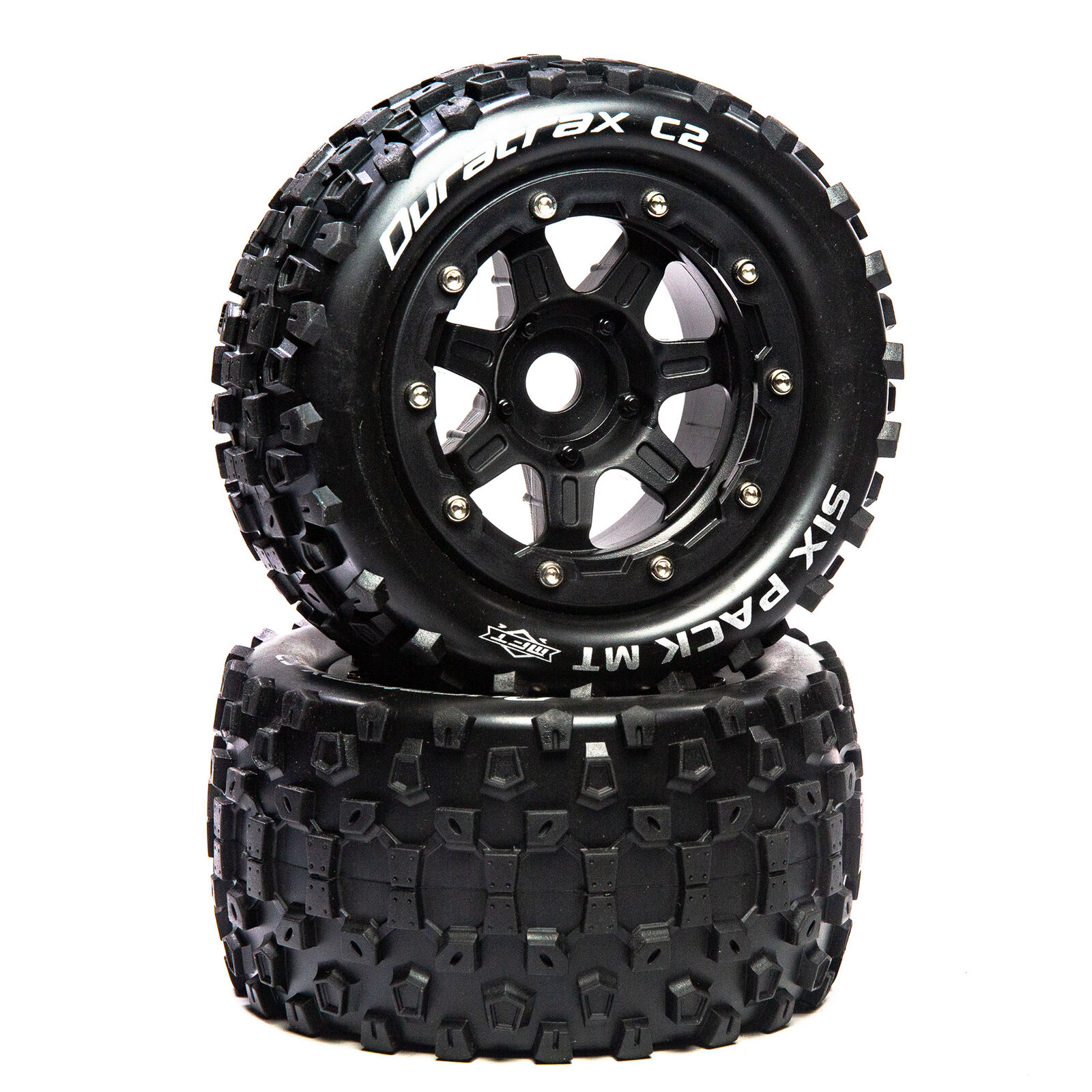 SixPack MT Belt 2.8" Mounted Front/Rear Tires .5 Offset 17mm, Black (2)