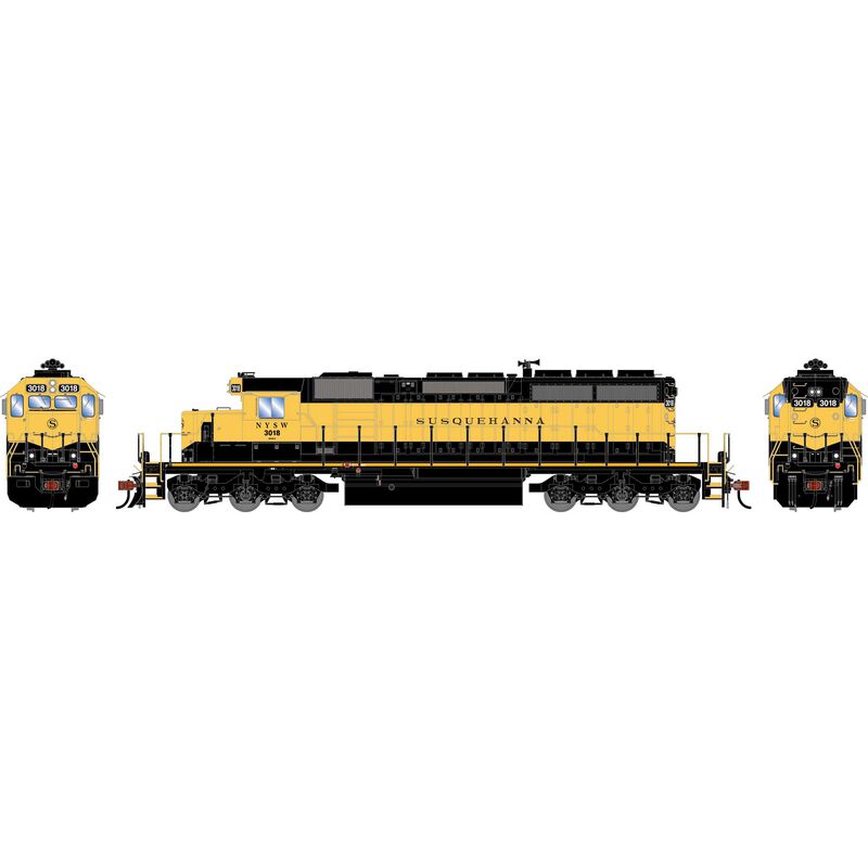Athearn HO ATH SD40-2 Locomotive w/DCC & Sound, NYSW #3018