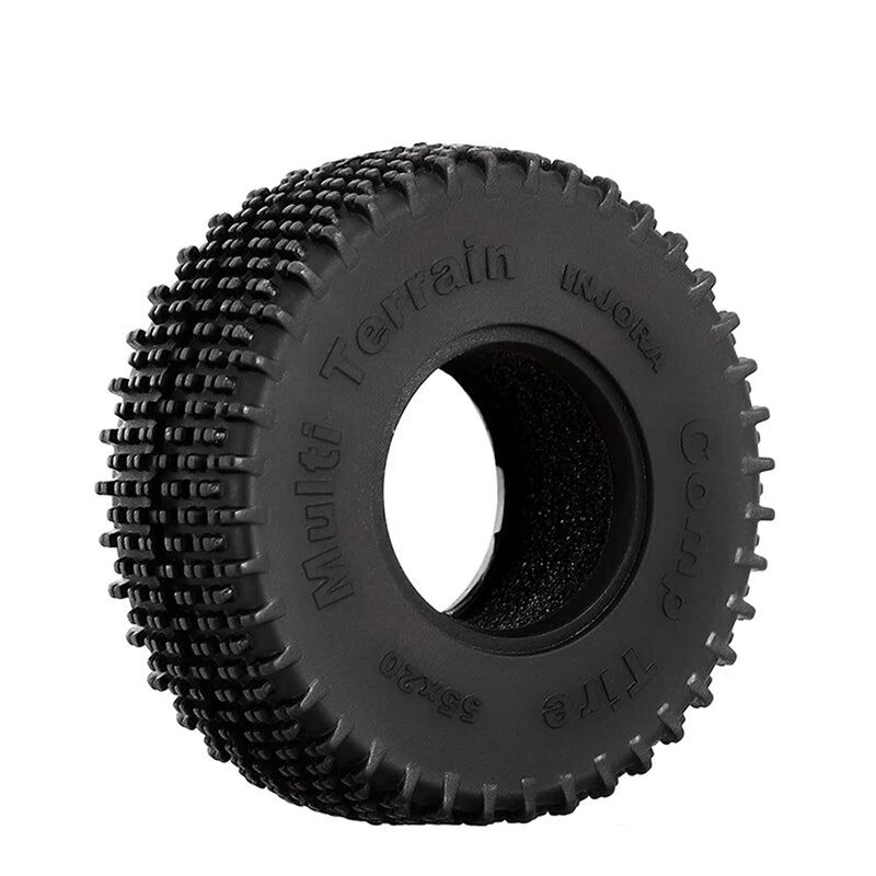INJORA 1/24 Comp Pin Front/Rear 1.0" Rock Crawler Tires & Inserts (4)