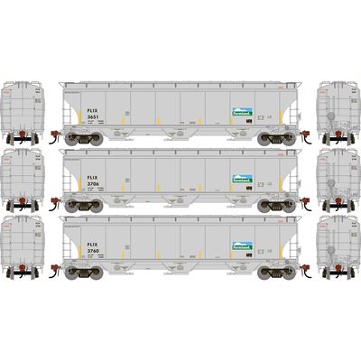 HO GEN Trinity 5161 Covered Hopper, FLIX 'FRA Reflectors' #3651/3706/3760 (3) HO GEN Trinity 5161 Covered Hopper, FLIX 'FRA Reflectors' #3651/3706/3760 (3)