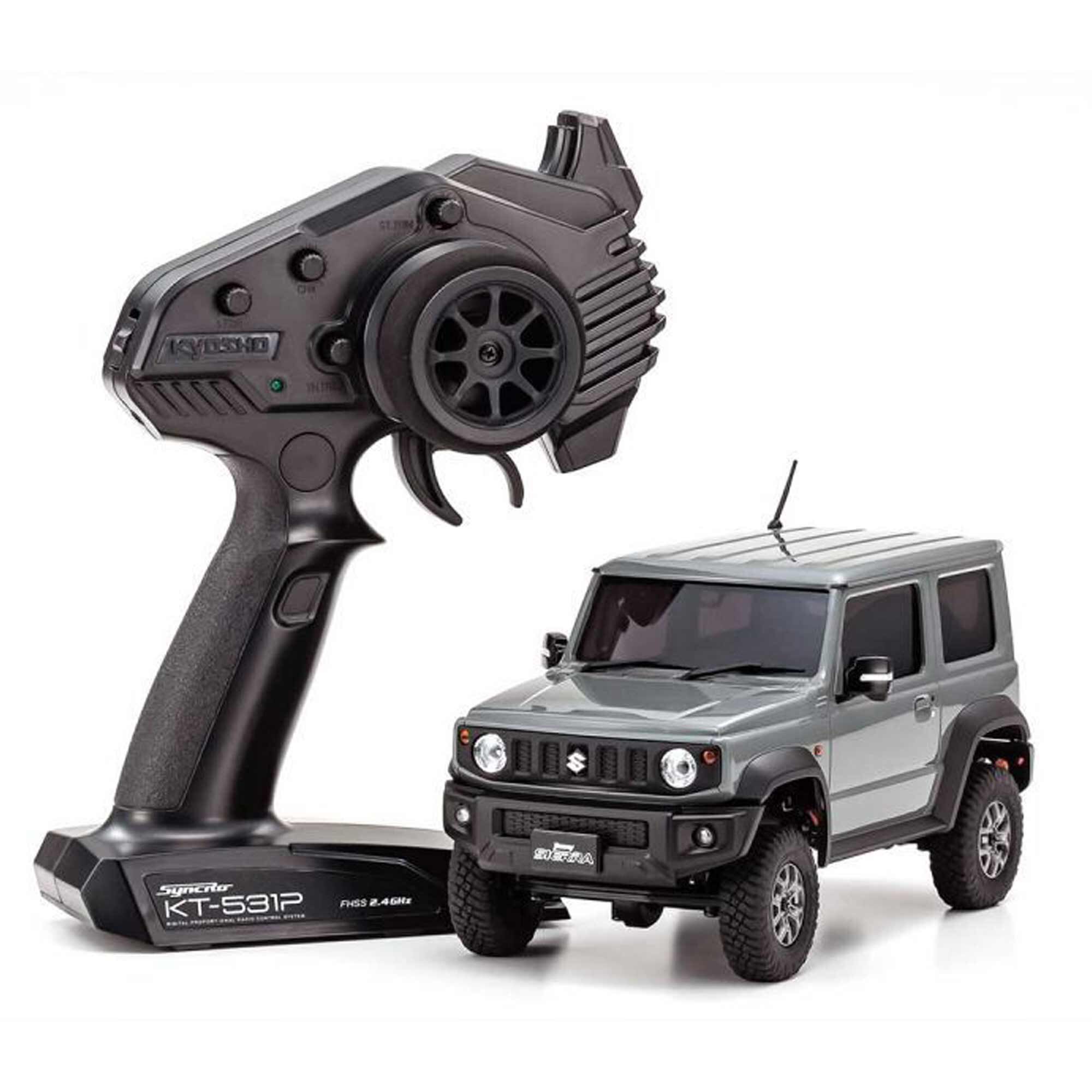Kyosho 1/28 Suzuki Jimny Sierra MINI-Z 4X4 Crawler RTR, Jungle Gray | Horizon Hobby Kyosho 1/28 Suzuki Jimny Sierra MINI-Z 4X4 Crawler RTR, Jungle Gray | Horizon Hobby
