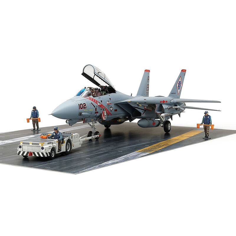 Tamiya 1/48 Grumman F-14B Tomcat with Shipboard Towing Tractor Model Kit