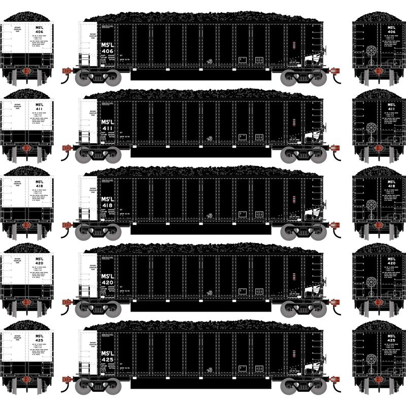 HO ATH Bethgon Coalporter w/Coal Load, MSTL #406/411/418/420/425 (5)