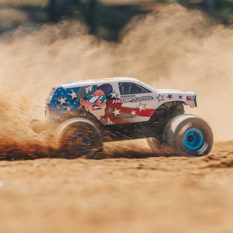ARRMA 1/16 FREEDOM FLYER GROM 4X4 RTR Brushed Monster Truck (Battery & Charger Included), White ARRMA 1/16 FREEDOM FLYER GROM 4X4 RTR Brushed Monster Truck (Battery & Charger Included), White