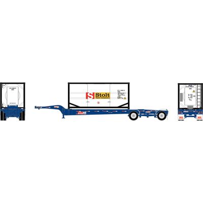 HO Drop-Frame Spread-Axle Chassis with Container, Chassis- PENZ #281899; Container- UTCU #493860 6 HO Drop-Frame Spread-Axle Chassis with Container, Chassis- PENZ #281899; Container- UTCU #493860 6