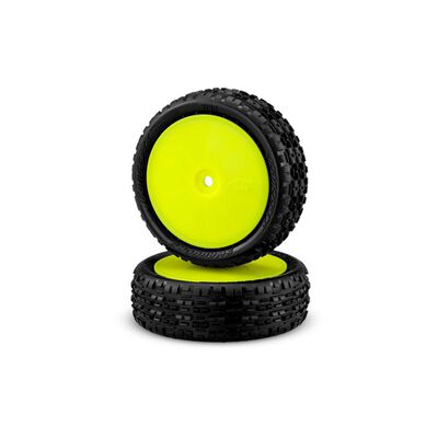 1/10 Swaggers 2.2â Pre-Mounted Front 4x4 Buggy Tires, Yellow Wheels, Pink Compound (2) 1/10 Swaggers 2.2â Pre-Mounted Front 4x4 Buggy Tires, Yellow Wheels, Pink Compound (2)