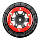 1/10 Split Six Front 2.2"/3.0" 12mm Short Course Wheels (2) Red/Blk