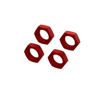 Aluminum Wheel Nut, 24mm, Red (4) Aluminum Wheel Nut, 24mm, Red (4)