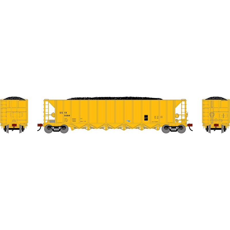 Athearn HO ATH Ortner 5-Bay Rapid Discharge Hopper w/Coal Load, SSIX #5084
