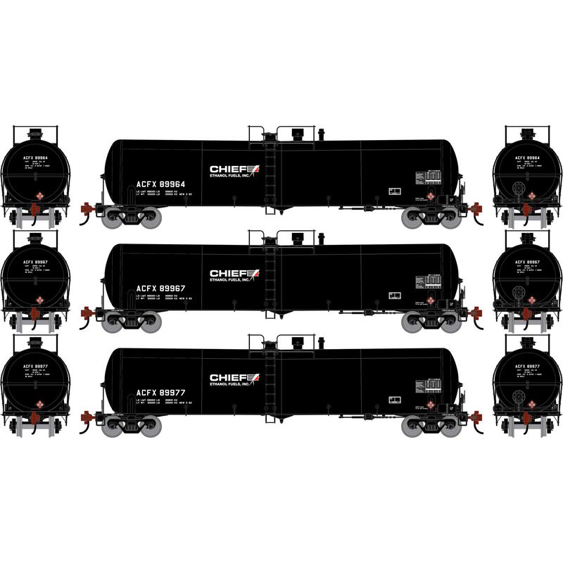 HO ATH 30K Ethanol Tank Car, ACFX #89964/89967/89977 (3) HO ATH 30K Ethanol Tank Car, ACFX #89964/89967/89977 (3)