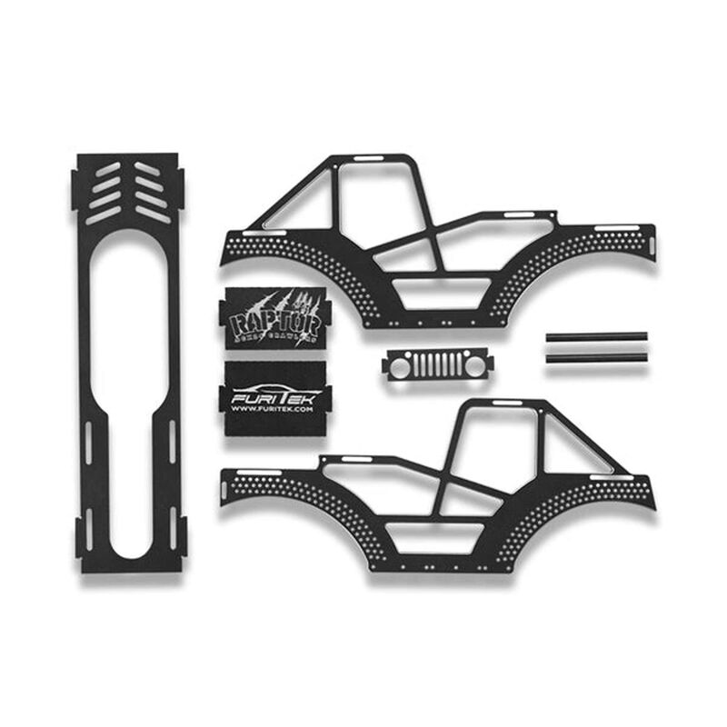 Raptor Aluminum Frame Kit, Black: SCX24