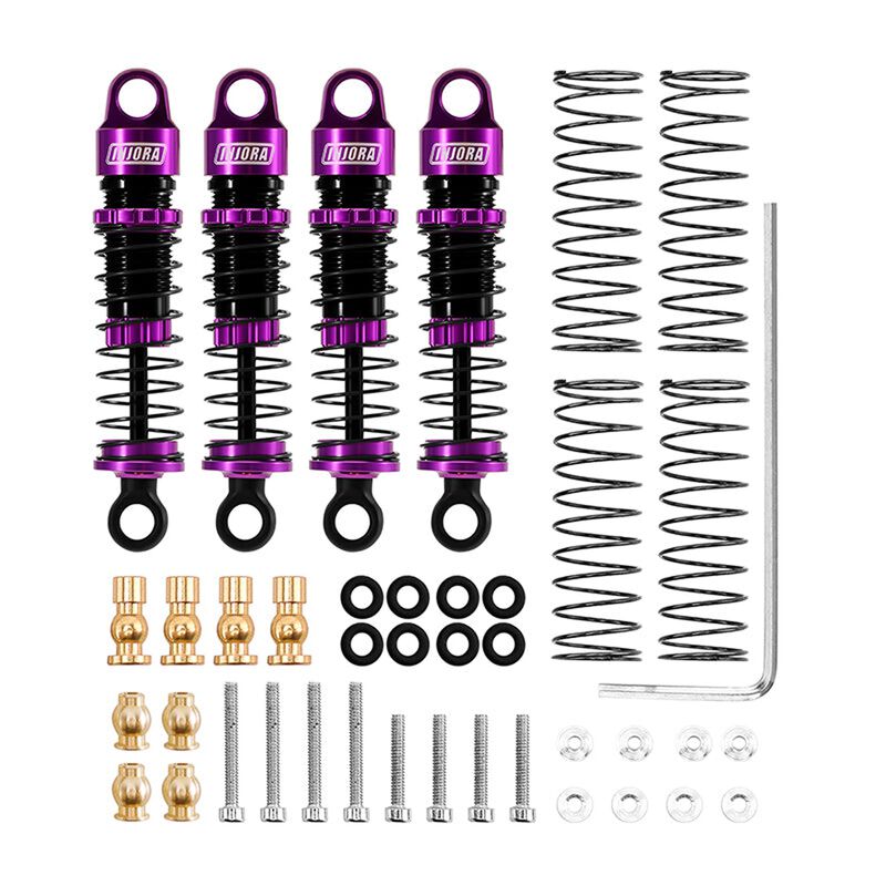 INJORA Aluminum 40mm Big Bore Shocks, Purple, 1/24 Axial SCX24 (4)
