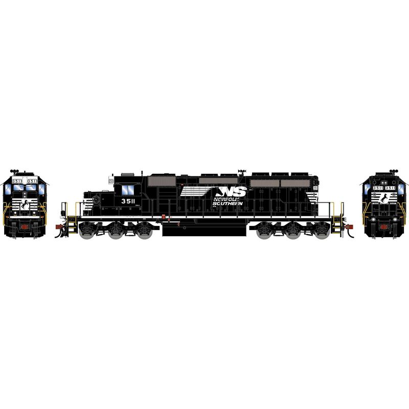 HO ATH SD40-2 Locomotive w/DCC & Sound, NS 'Ex-BN 2010s' #3511